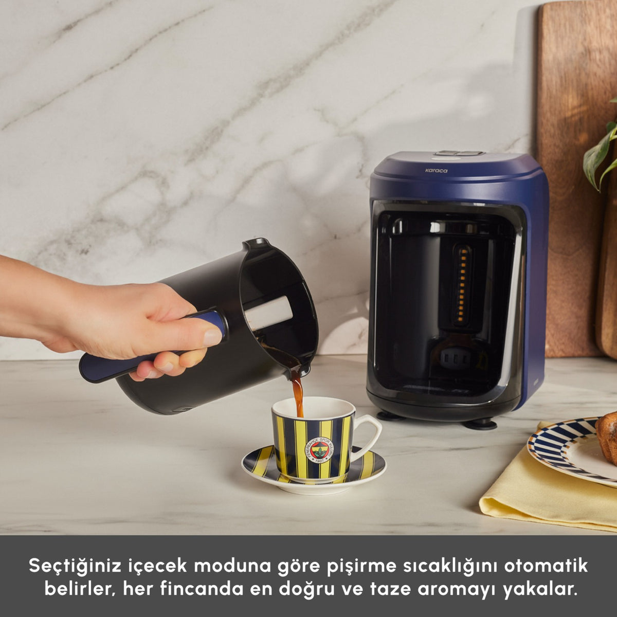 Karaca Hatir Hups Fenerbahce Licensed Milk-Based Turkish Coffee Maker - MALLTURK