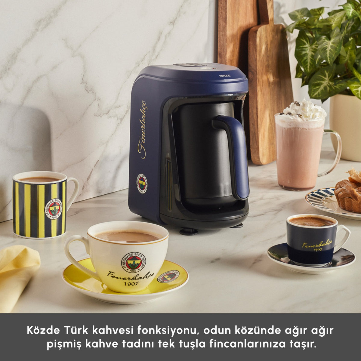 Karaca Hatir Hups Fenerbahce Licensed Milk-Based Turkish Coffee Maker - MALLTURK