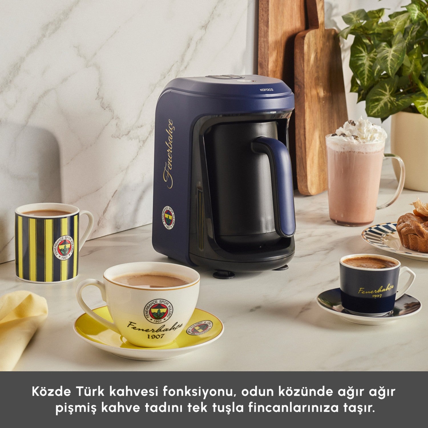 Karaca Hatir Hups Fenerbahce Licensed Milk-Based Turkish Coffee Maker - MALLTURK