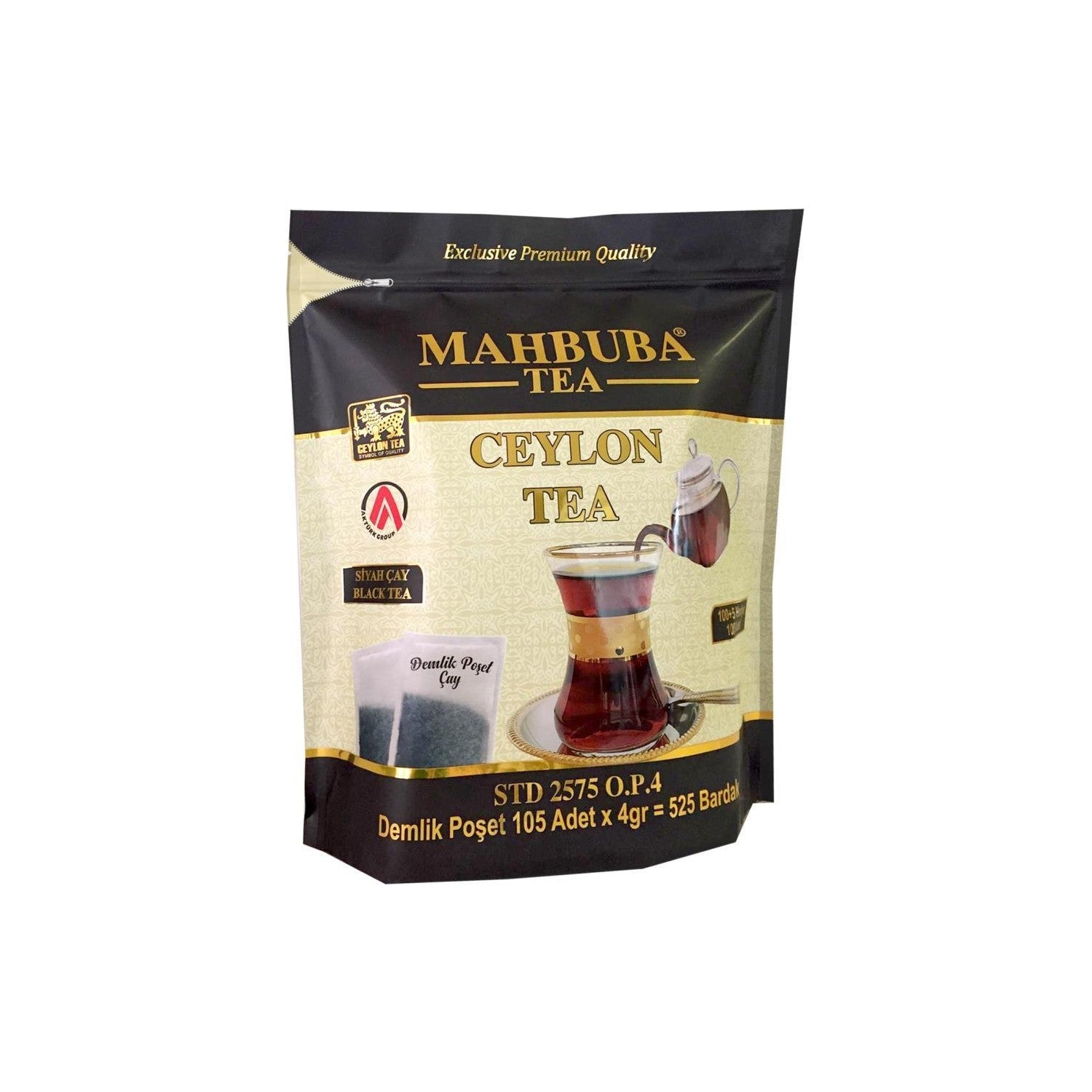 Mahbuba STD 2575 Ithal Seylan Sri Lanka Ceylon Kacak Demlik bags Siyah Yaprak tea 105 x 4 g - MALLTURK