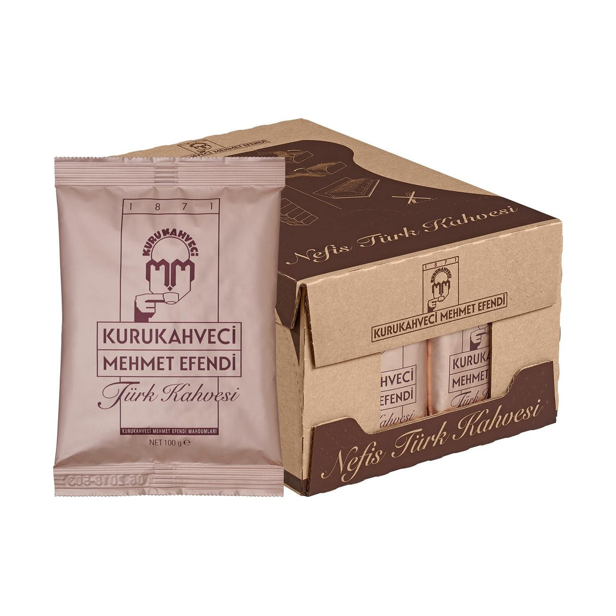Kurukahveci Mehmet Efendi Coffee, 100g, 25 Packs per Box - MALLTURK