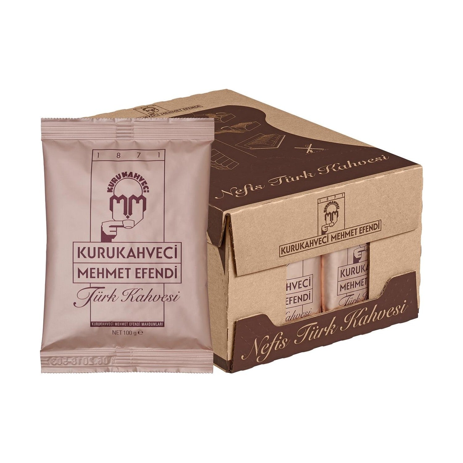 Kurukahveci Mehmet Efendi Coffee, 100g, 25 Packs per Box - MALLTURK
