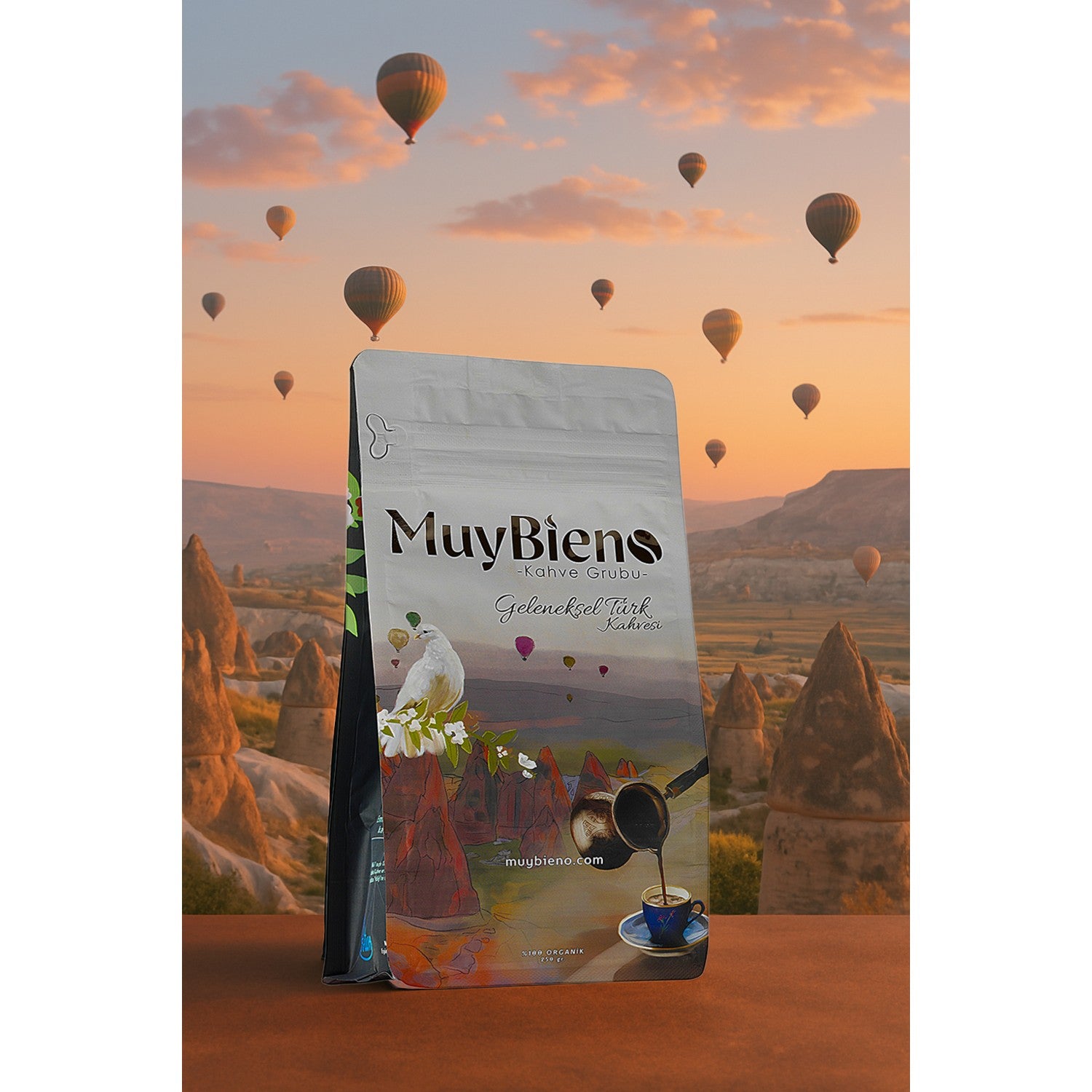MuyBieno Coffee - MuyBieno Turkish Coffee with Plenty of Foam, 100% Arabica, intensely Flavored Traditional Turkish Coffee, 250g - MALLTURK