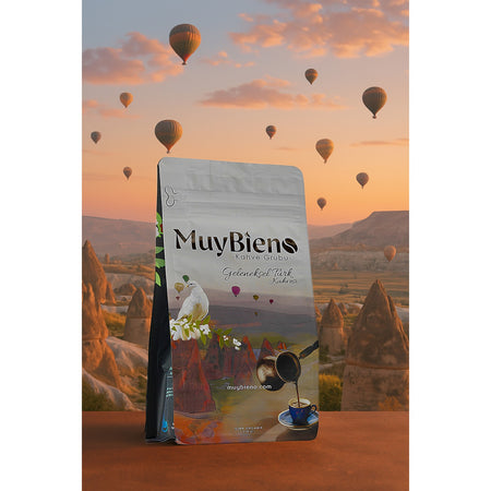 MuyBieno Coffee - MuyBieno Turkish Coffee with Plenty of Foam, 100% Arabica, intensely Flavored Traditional Turkish Coffee, 250g - MALLTURK