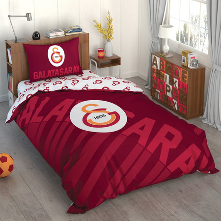 Tac Lisansli Gs Red Logo Cotton Single Duvet Cover Set - MALLTURK
