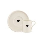 Kütahya Porselen Bone Pure Love 4-Piece Turkish Coffee Cup Set for 2