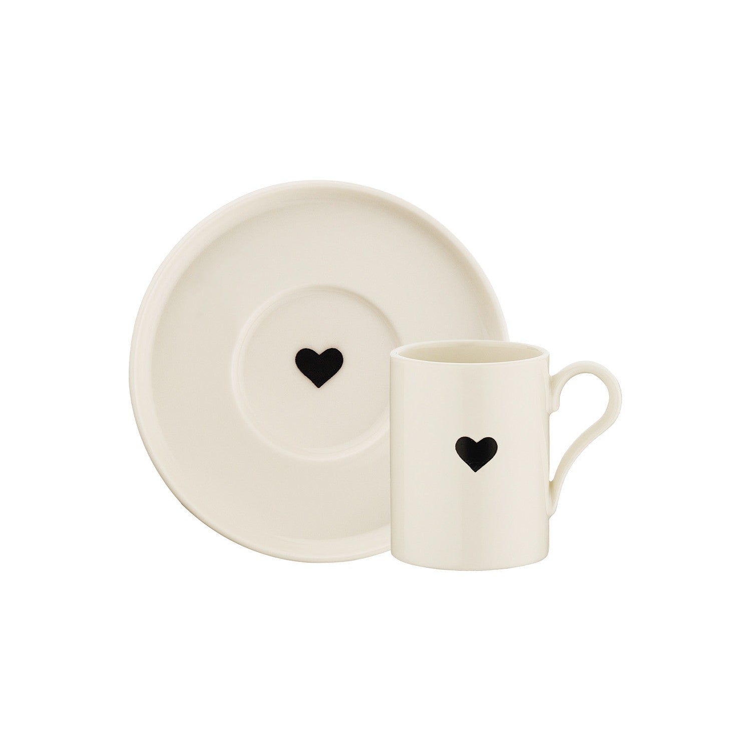 Kutahya Porselen Bone Pure Love 4-Piece Turkish Coffee Cup Set for 2 - MALLTURK