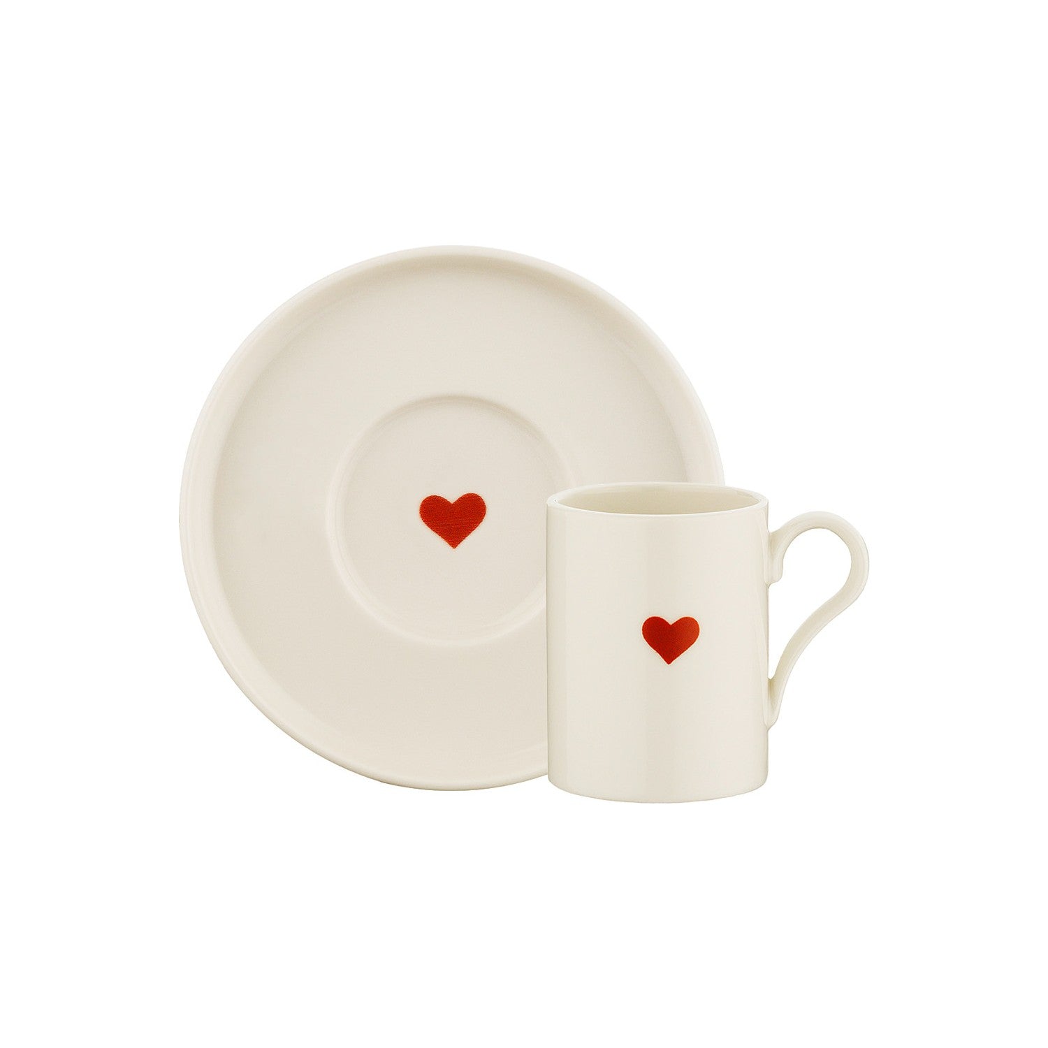Kütahya Porselen Bone Pure Love 4-Piece Turkish Coffee Cup Set for 2