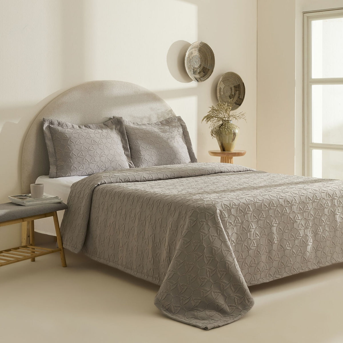 Karaca Home Hempton Double Bedspread Grey - MALLTURK
