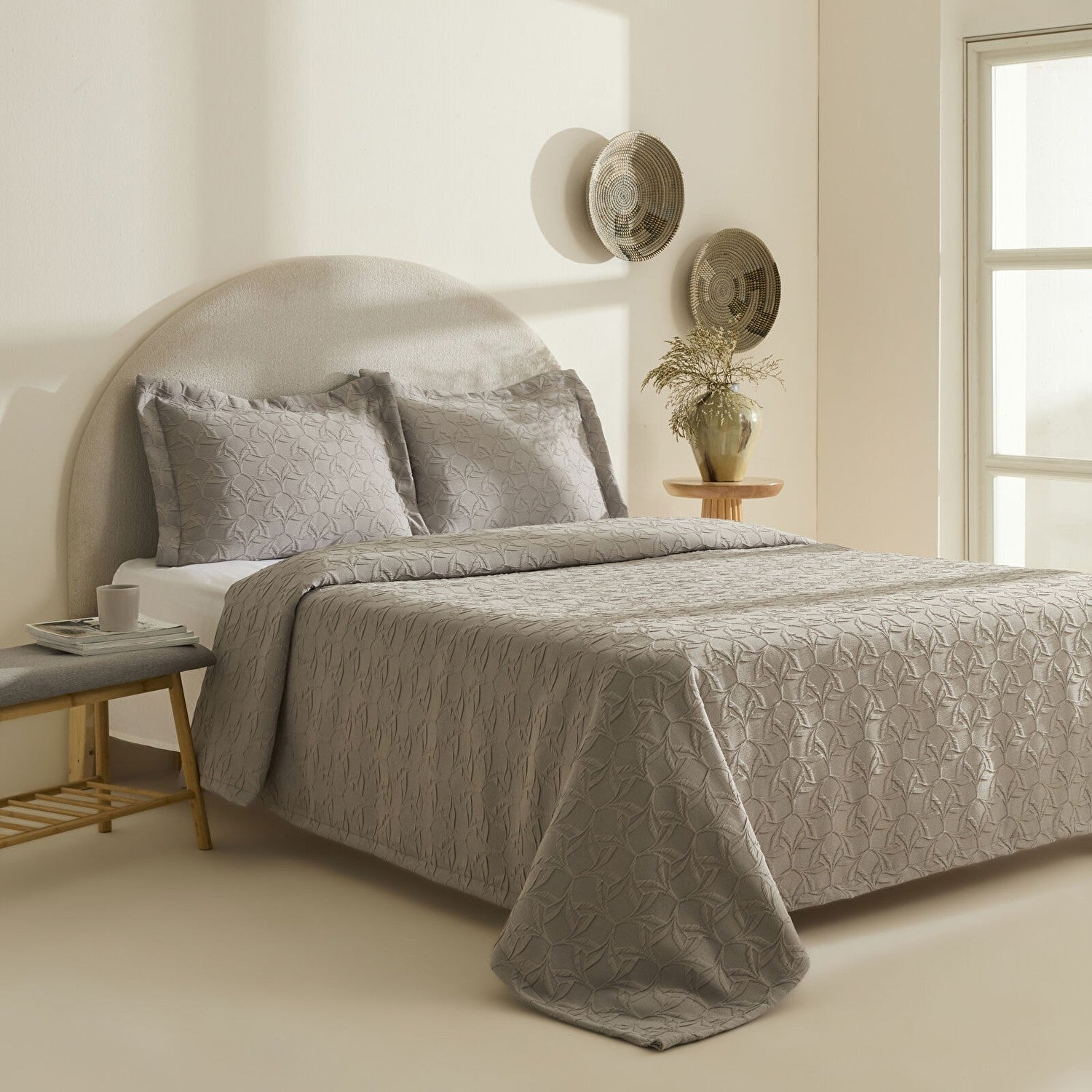 Karaca Home Hempton Double Bedspread Grey - MALLTURK