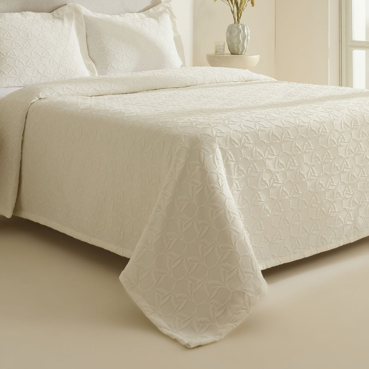 Karaca Home Hempton Double Bedspread, Ecru - MALLTURK