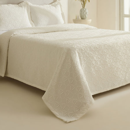 Karaca Home Hempton Double Bedspread, Ecru - MALLTURK