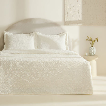 Karaca Home Hempton Double Bedspread, Ecru - MALLTURK