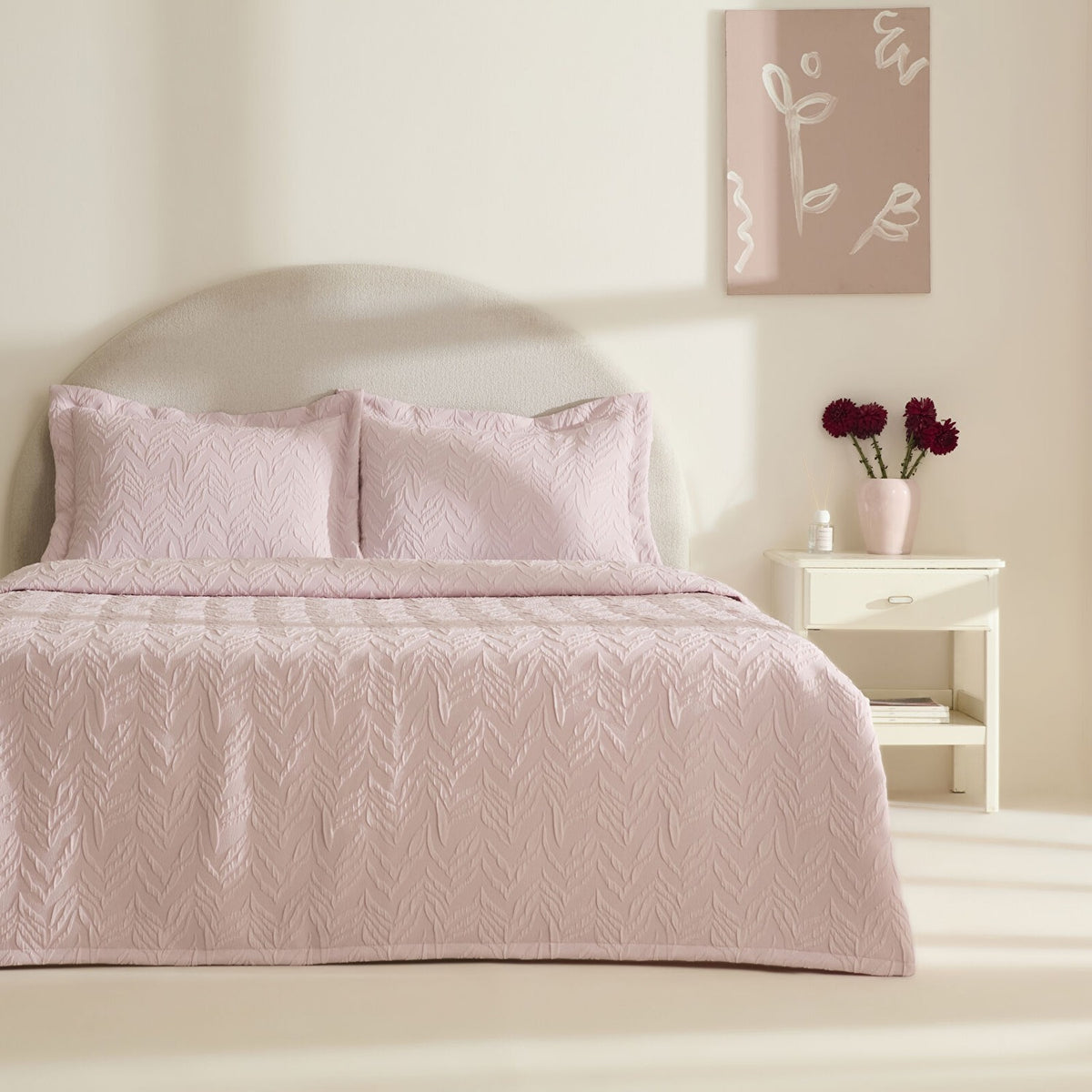 Karaca Home Hollie Double Bedspread Powder Pink - MALLTURK