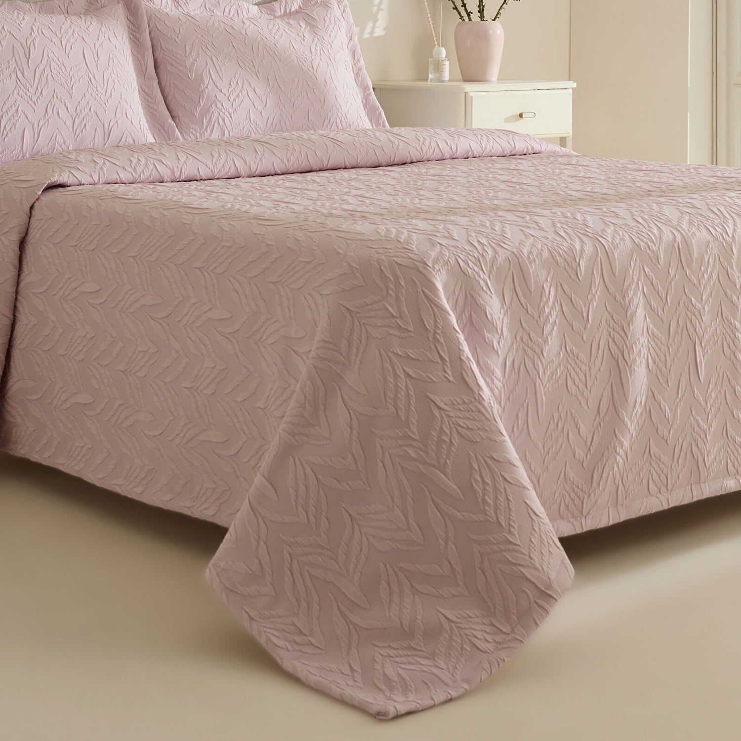 Karaca Home Hollie Double Bedspread Powder Pink - MALLTURK