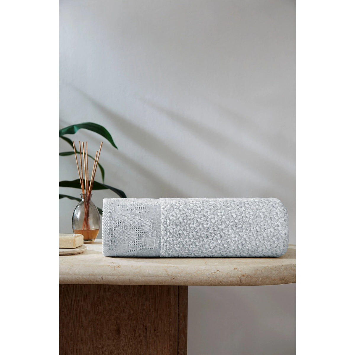Ozdilek Cotton Garden Bath Towel 90x150 cm Gray - MALLTURK