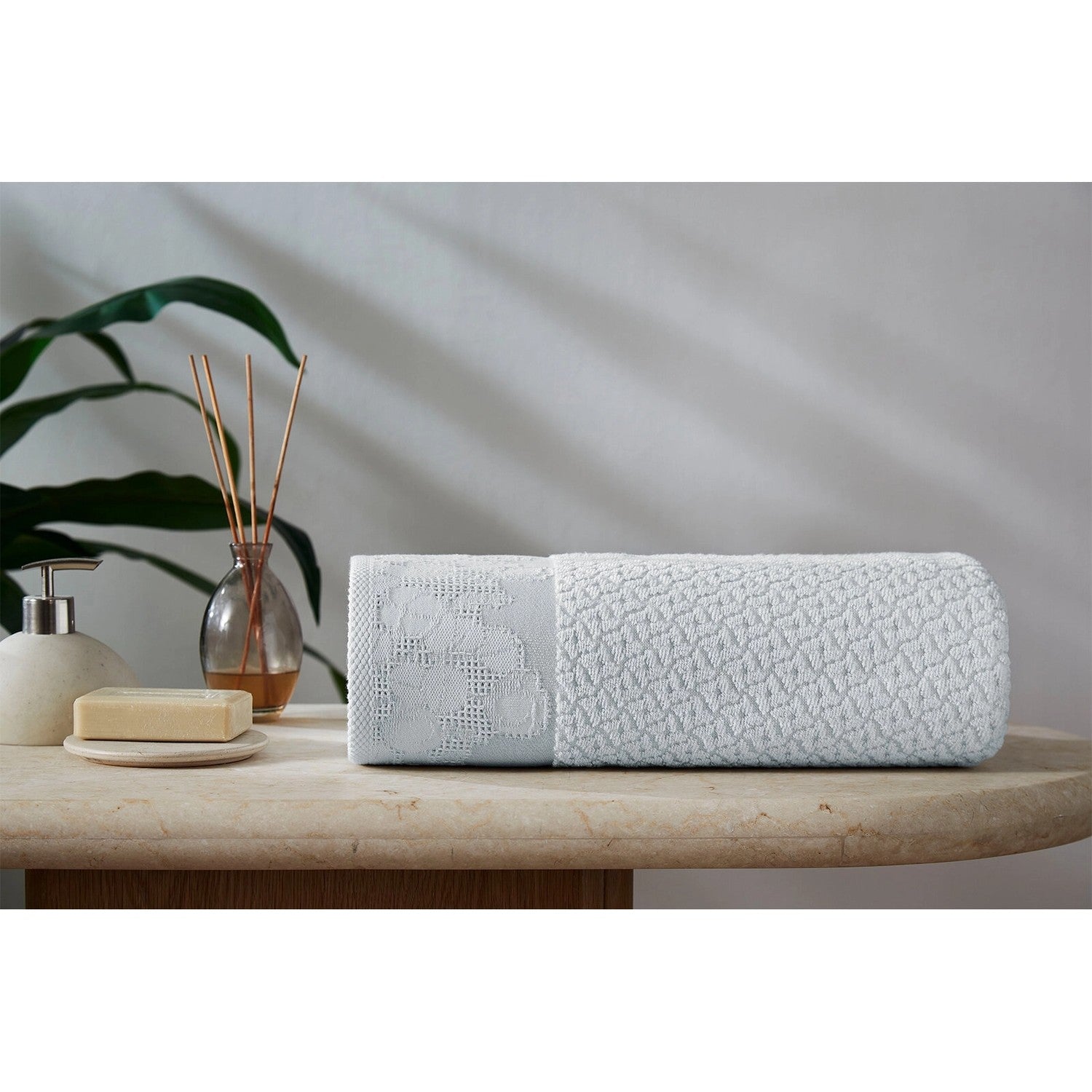 Ozdilek Cotton Garden Bath Towel 90x150 cm Gray - MALLTURK