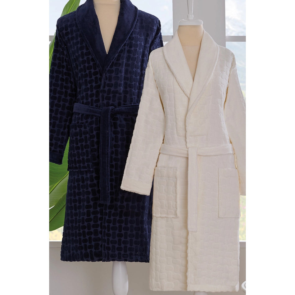 Ozdilek Tricot Velvet Family Set Navy Blue - MALLTURK