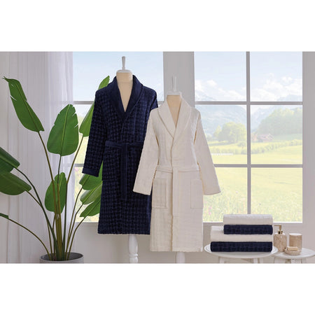 Ozdilek Tricot Velvet Family Set Navy Blue - MALLTURK