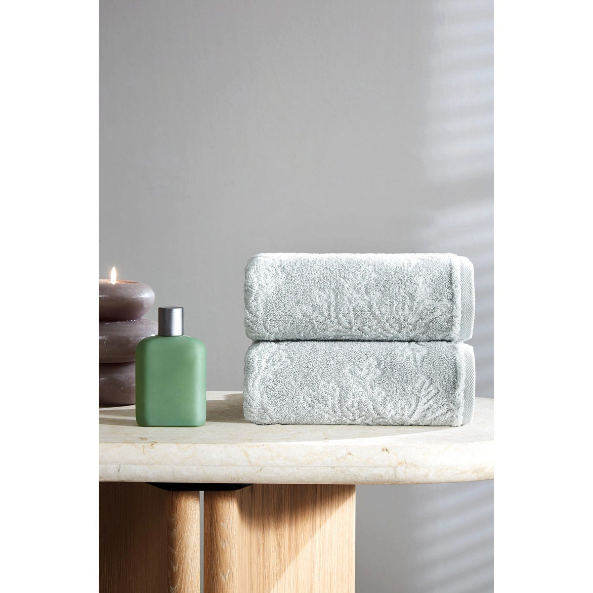 Ozdilek Finery Velvet Hand and Face Towel 50x90 cm Gray - MALLTURK