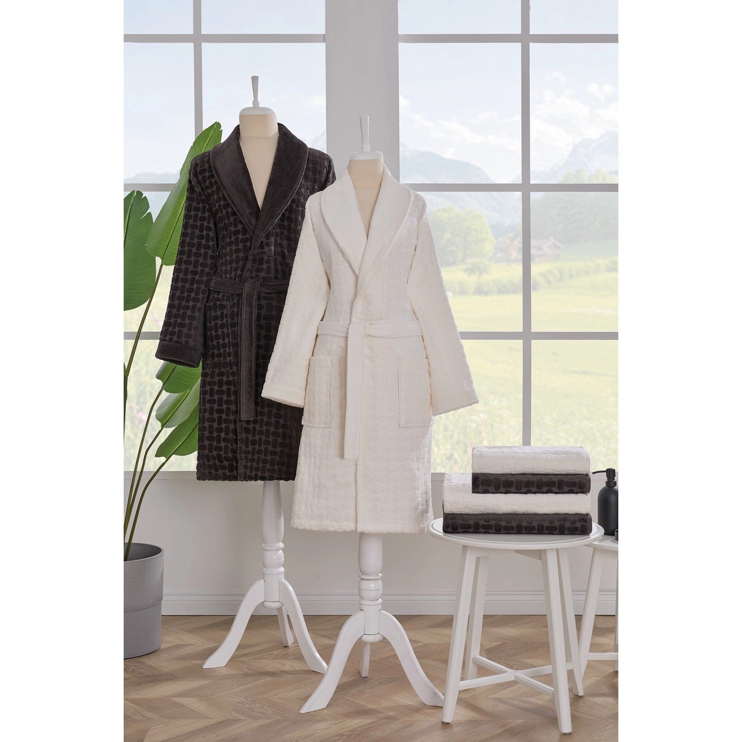 Ozdilek Tricot Velvet Family Set Anthracite - MALLTURK
