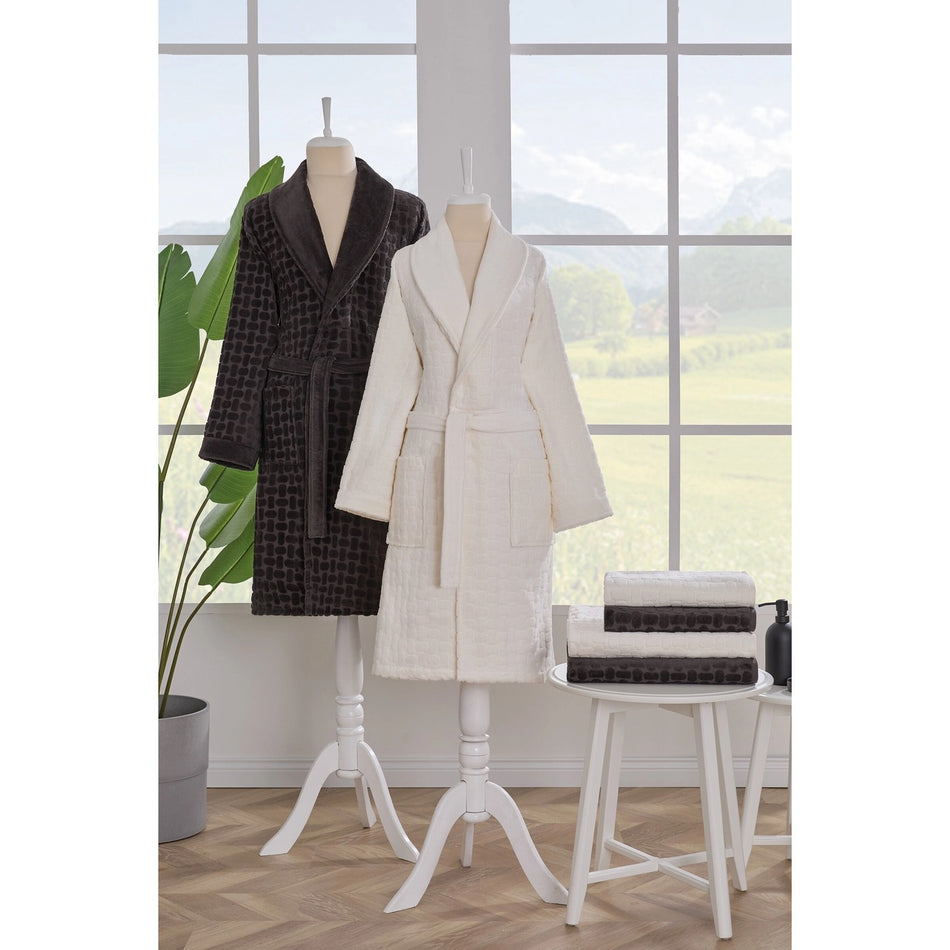 Ozdilek Tricot Velvet Family Set Anthracite - MALLTURK