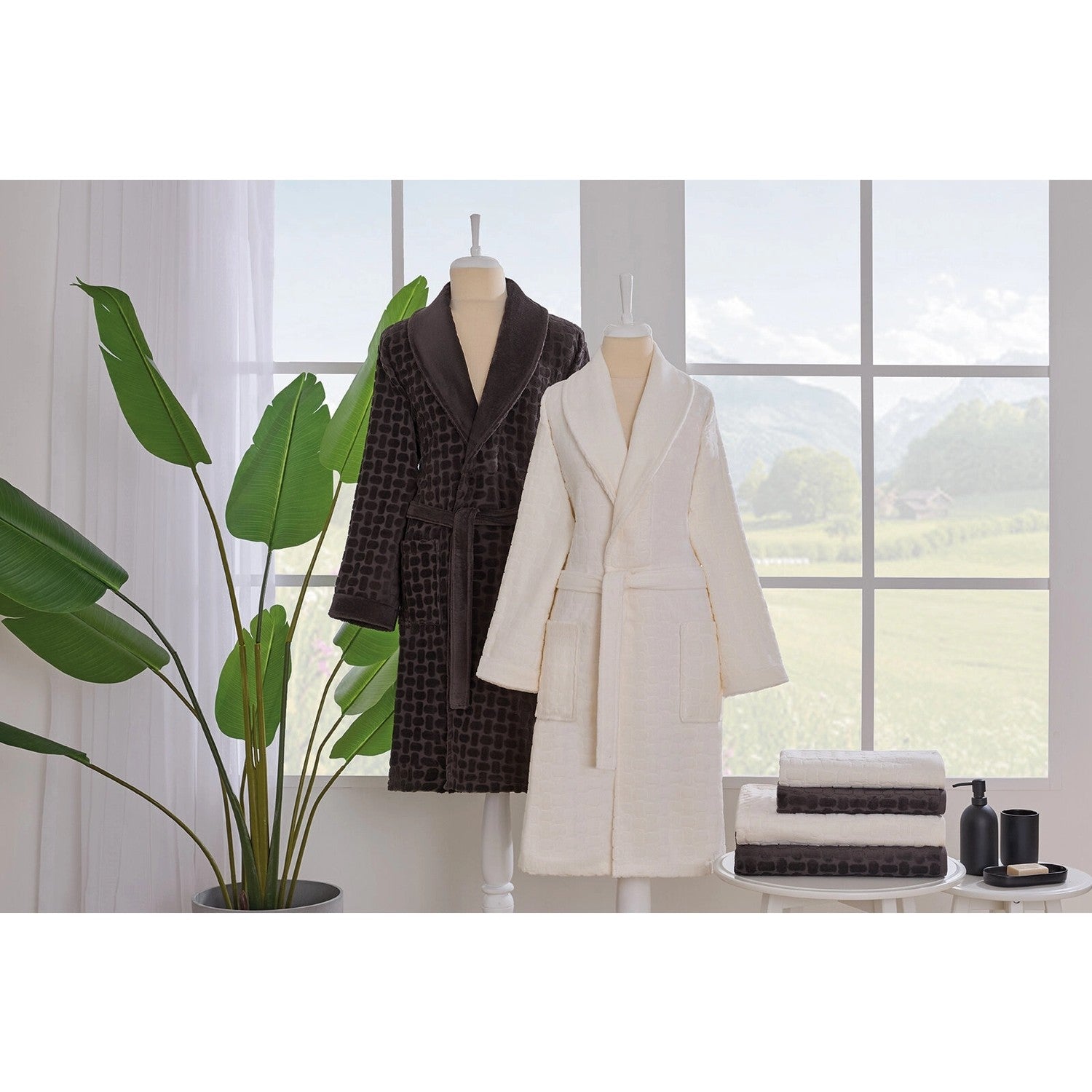 Ozdilek Tricot Velvet Family Set Anthracite - MALLTURK