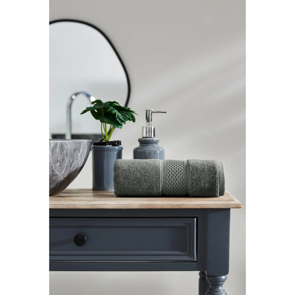 Ozdilek Colored Hand and Face Towel 50x90 cm Anthracite - MALLTURK