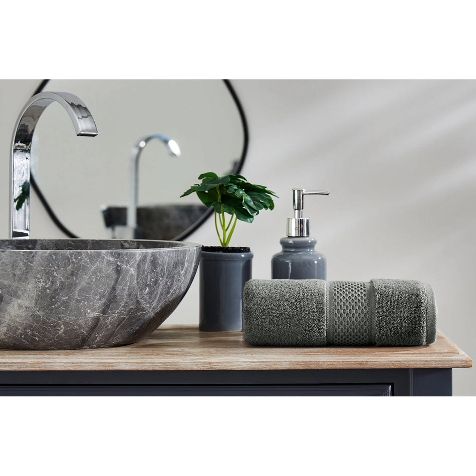 Ozdilek Colored Hand and Face Towel 50x90 cm Anthracite - MALLTURK