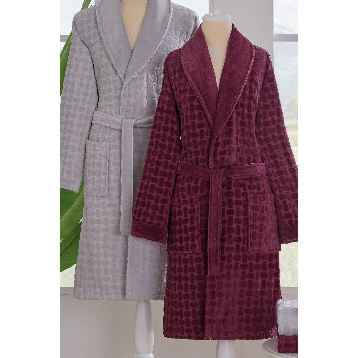 Ozdilek Tricot Velvet Family Set Plum - MALLTURK