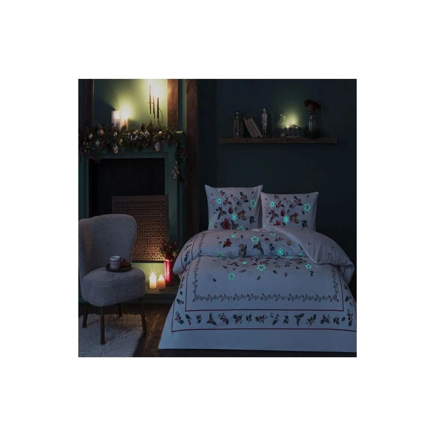 Tac Charm Glow Ranforce Double Duvet Cover Set Red - MALLTURK
