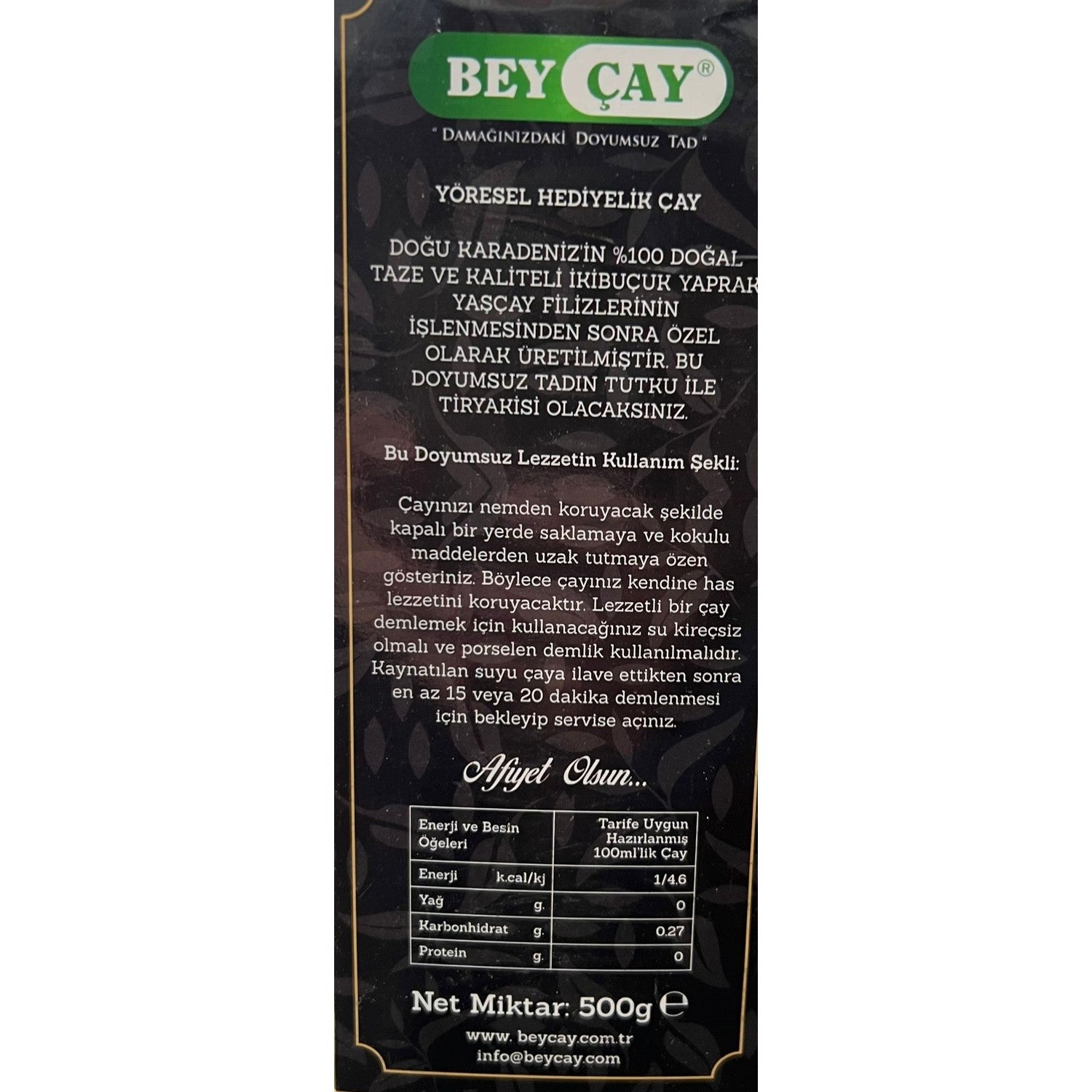 Bey tea Ayder Camlihemsin black tea 500 g - MALLTURK