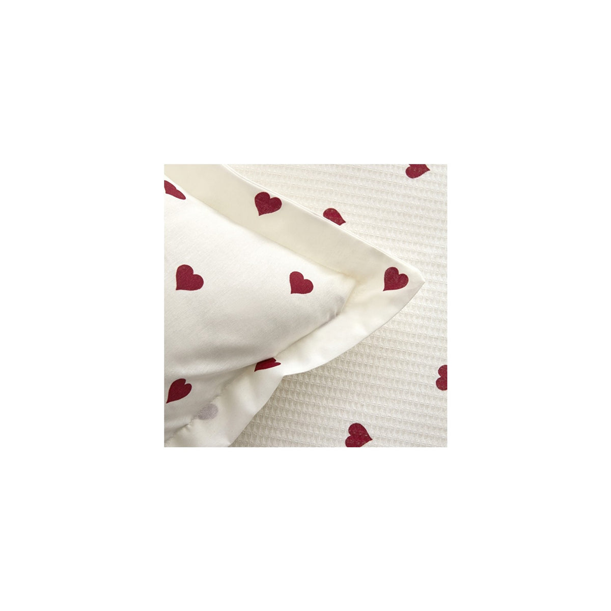 Karaca Home Amour Heart Pattern 100% Cotton Double Bed Quilted Bedding Set Red - MALLTURK