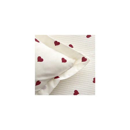 Karaca Home Amour Heart Pattern 100% Cotton Double Bed Quilted Bedding Set Red - MALLTURK