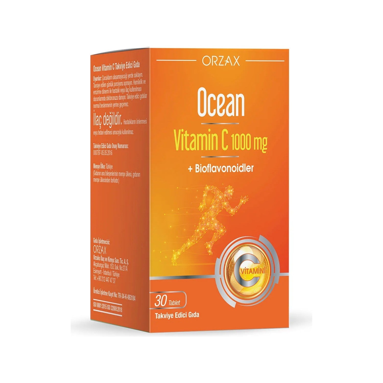 Orzax Ocean Vitamin C 1000 mg Bioflavonoidler 30 Tablet - MALLTURK