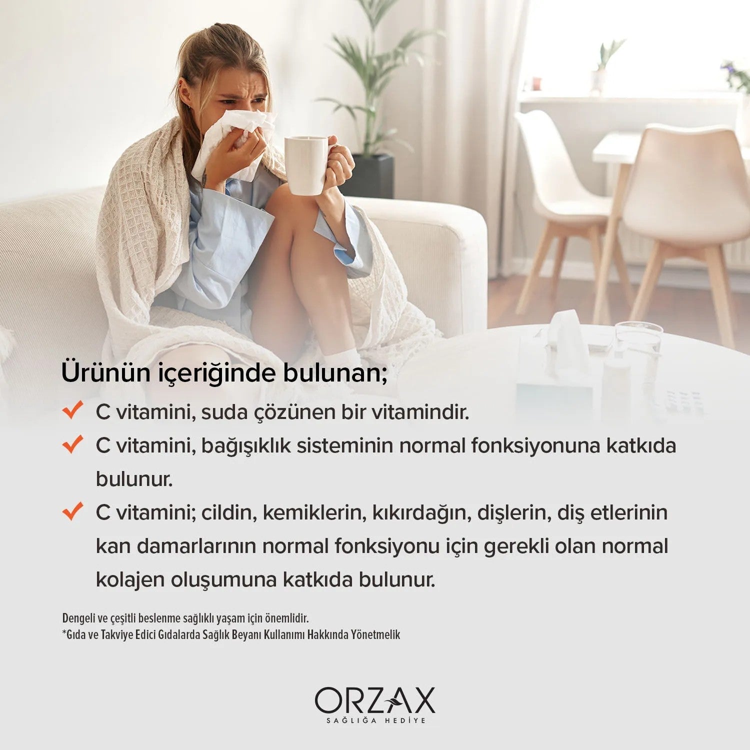 Orzax Ocean Vitamin C 1000 mg Bioflavonoidler 30 Tablet - MALLTURK
