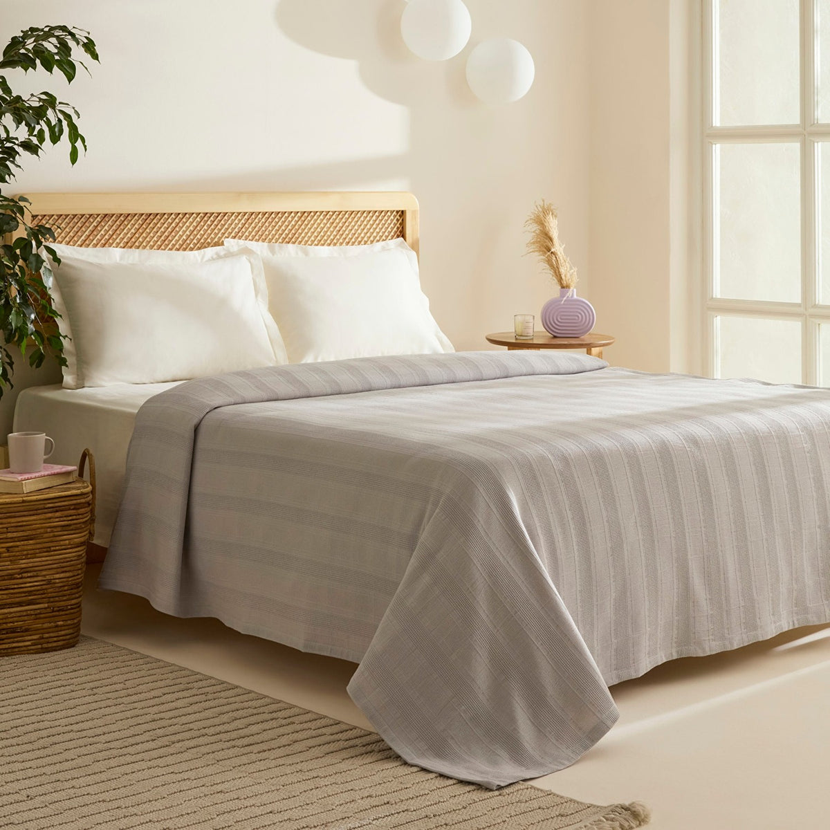 Karaca Home Verona 100% Cotton Double Piqué Blanket - MALLTURK