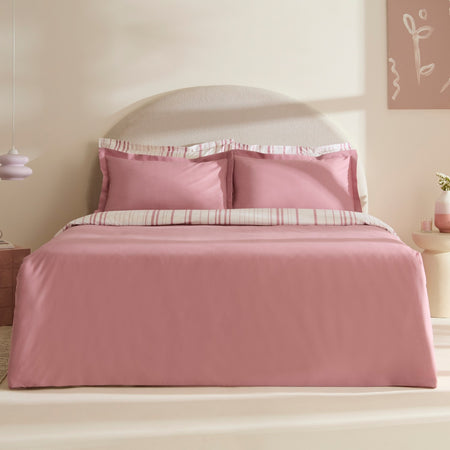 Karaca Home Cool Stripe Double Duvet Cover Set Gul Kurusu - MALLTURK