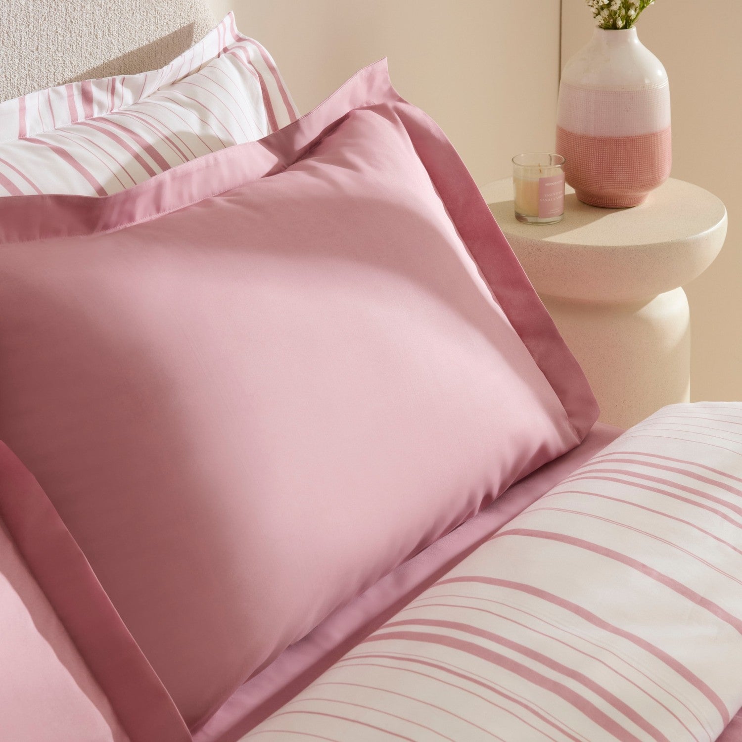 Karaca Home Cool Stripe Double Duvet Cover Set Gul Kurusu - MALLTURK