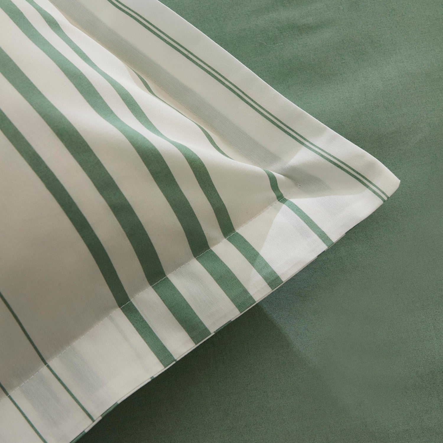 Karaca Home Cool Stripe Double Duvet Cover Set Green - MALLTURK
