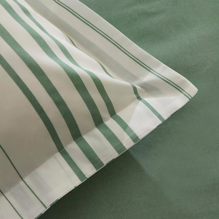 Karaca Home Cool Stripe Double Duvet Cover Set Green - MALLTURK