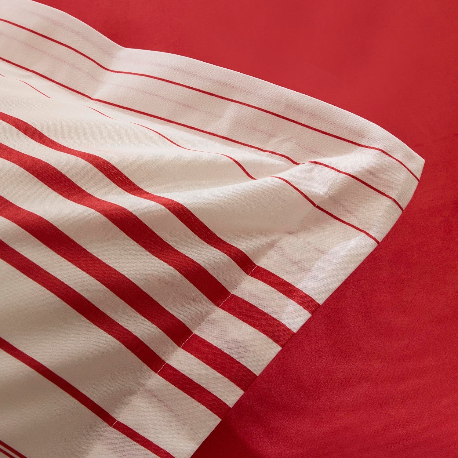 Karaca Home Cool Stripe Double Duvet Cover Set Red - MALLTURK