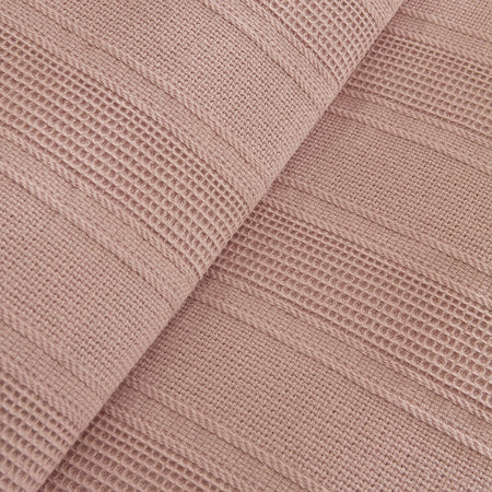 Karaca Home Verona 100% Cotton Double Piqué Blanket, Powder Pink - MALLTURK