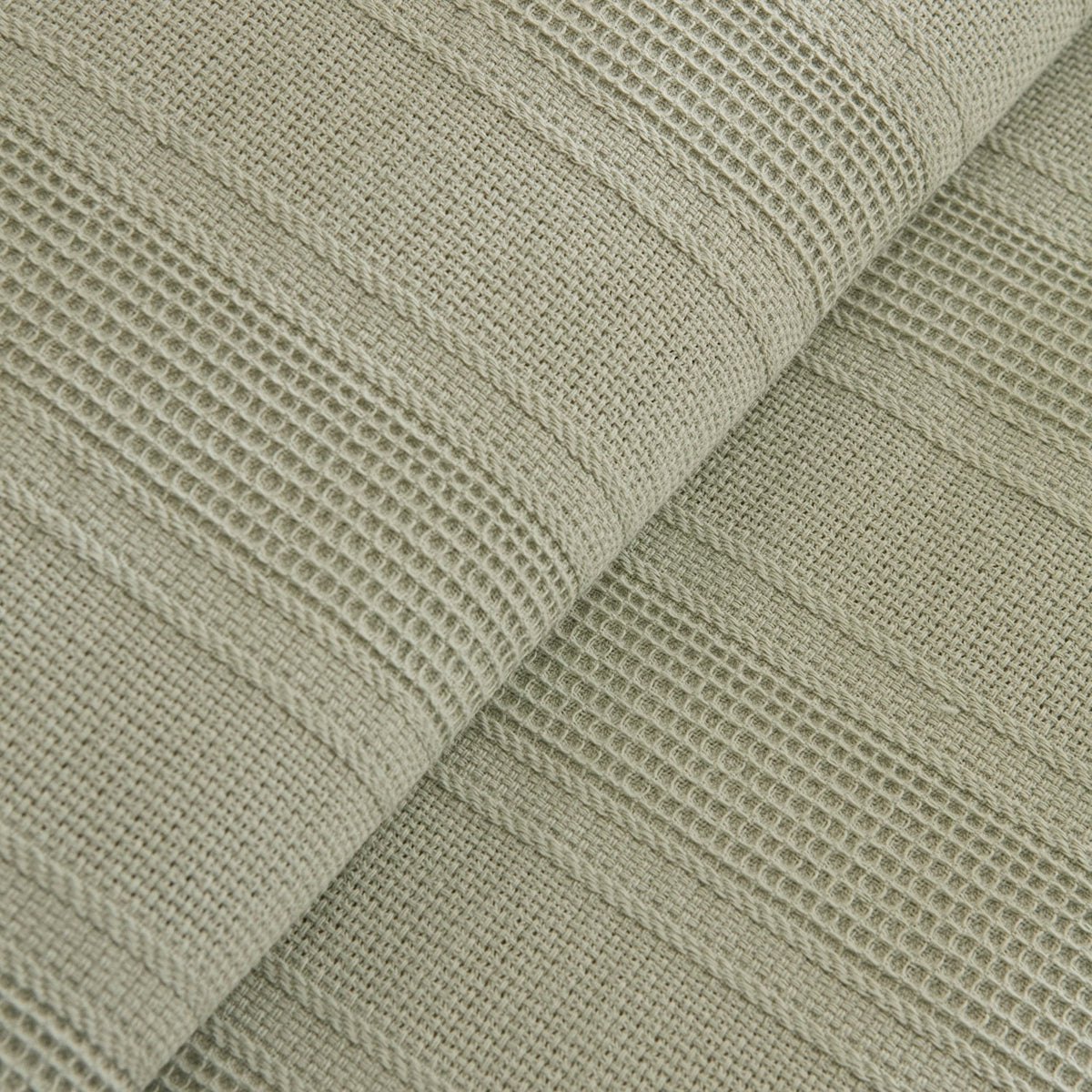 Karaca Home Verona 100% Cotton Double Piqué Bedspread, Sage - MALLTURK