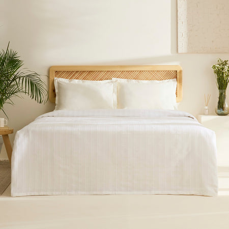 Karaca Home Verona 100% Cotton Double Bedspread White - MALLTURK