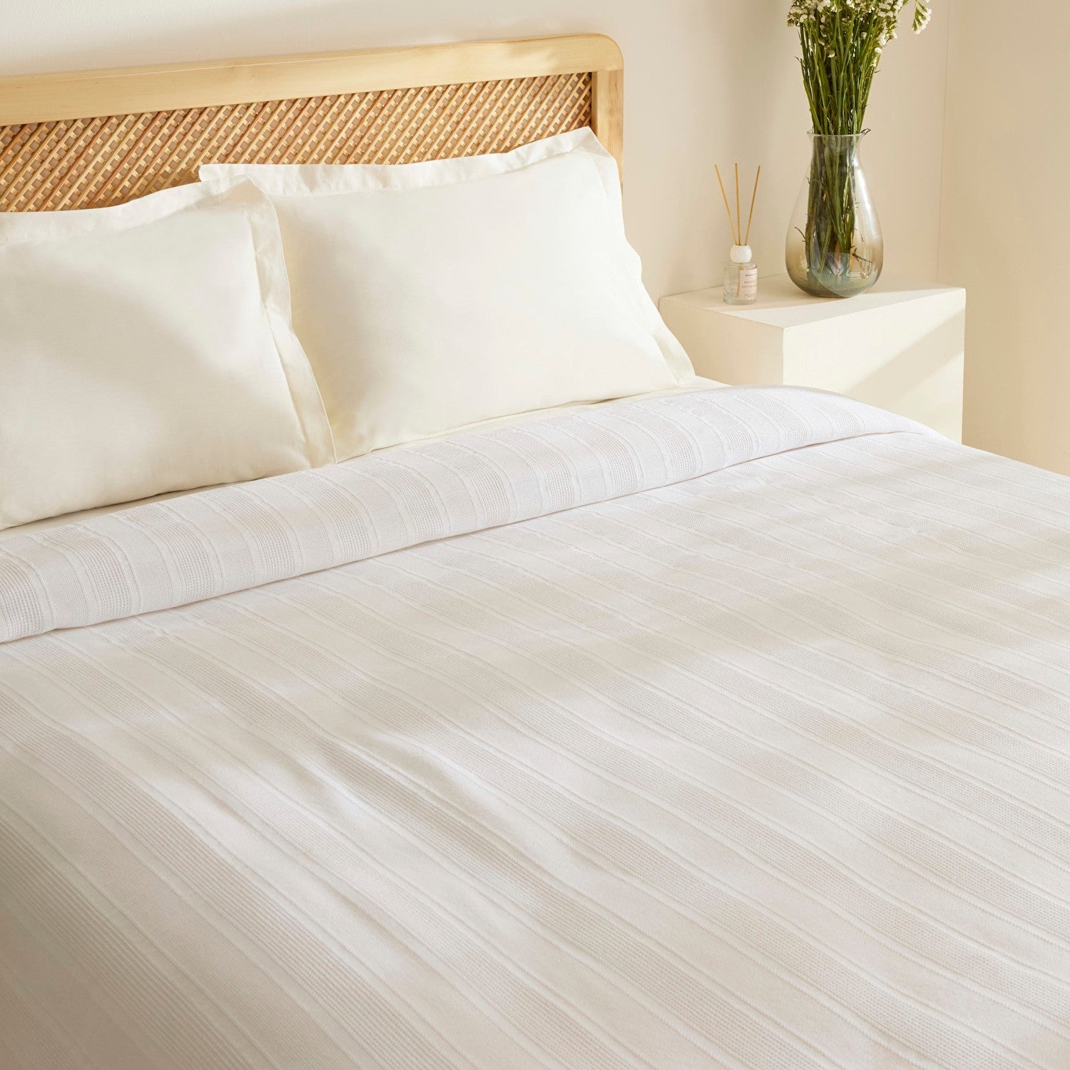 Karaca Home Verona 100% Cotton Double Bedspread White - MALLTURK