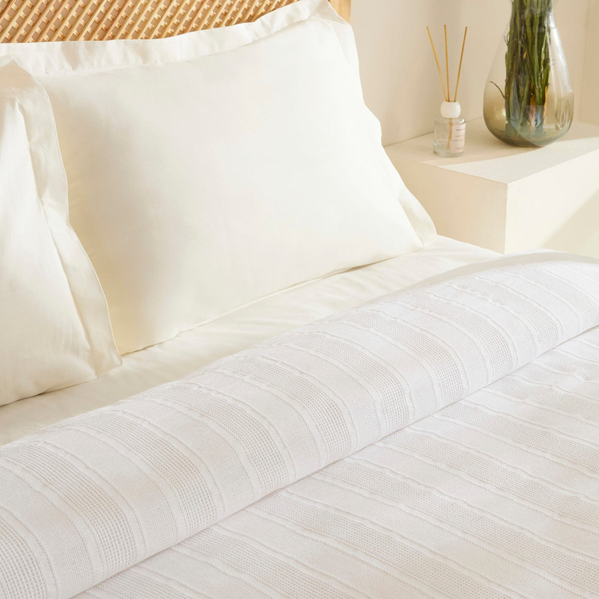 Karaca Home Verona 100% Cotton Double Bedspread White - MALLTURK