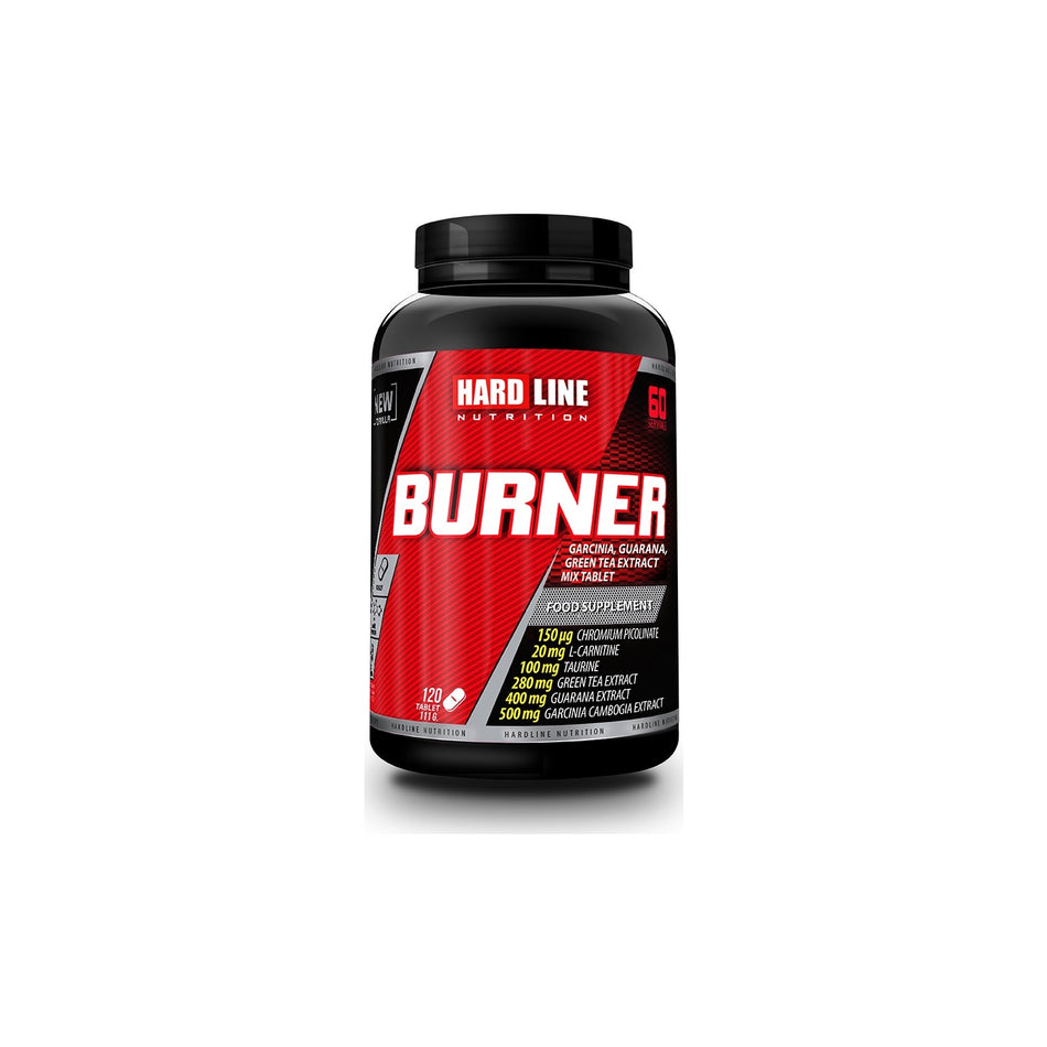 Hardline Nutrition Burner 120 Tablets: New Formula Containing Garcinia Camboca Extract and Guarana. - MALLTURK