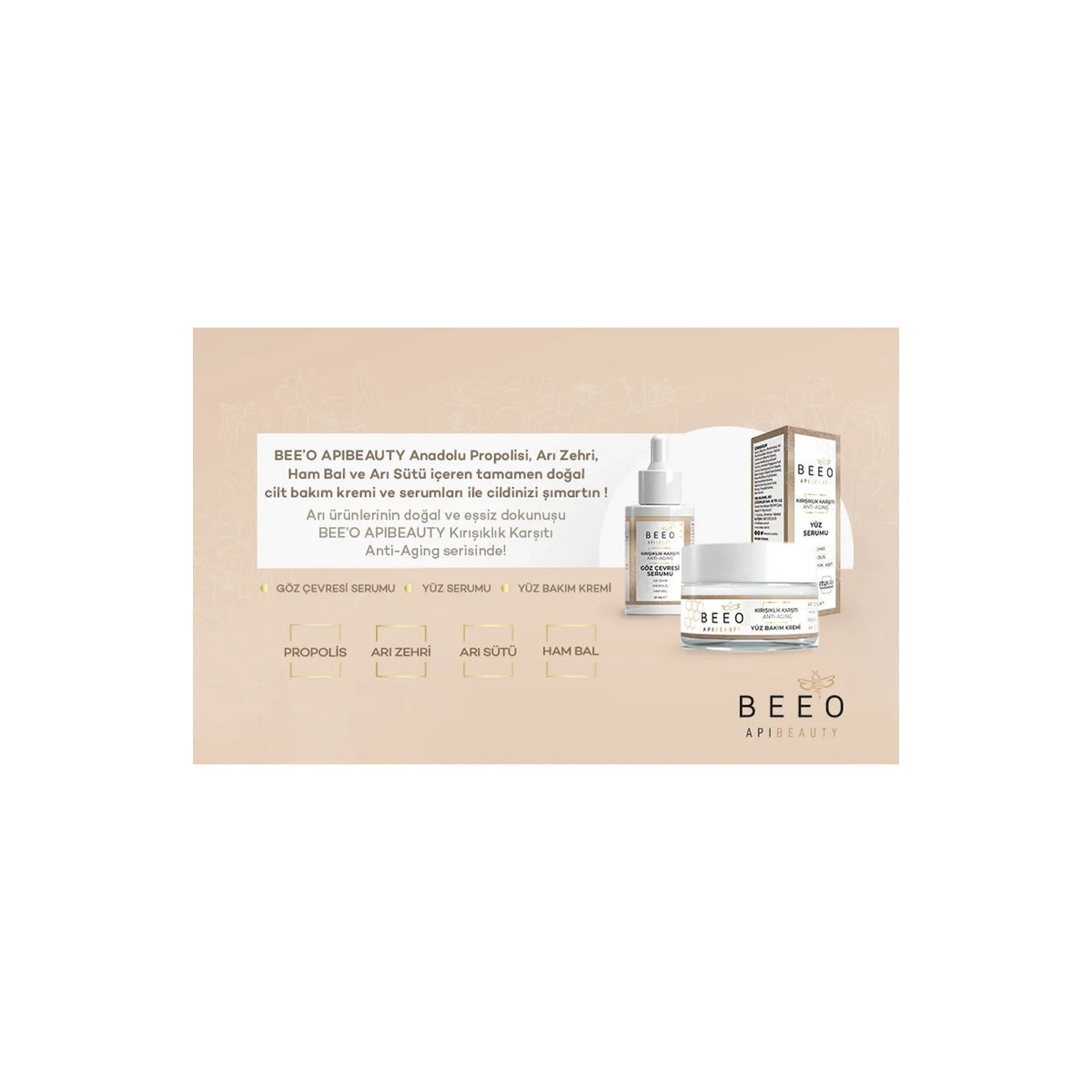 BEE'O Apibeauty With Propolis Anti-Aging Eye Contour Care Serum 15 ml Anti-Wrinkle