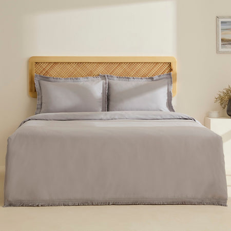 Karaca Home Helios %100 Cotton Double Duvet Cover Set Gray - MALLTURK